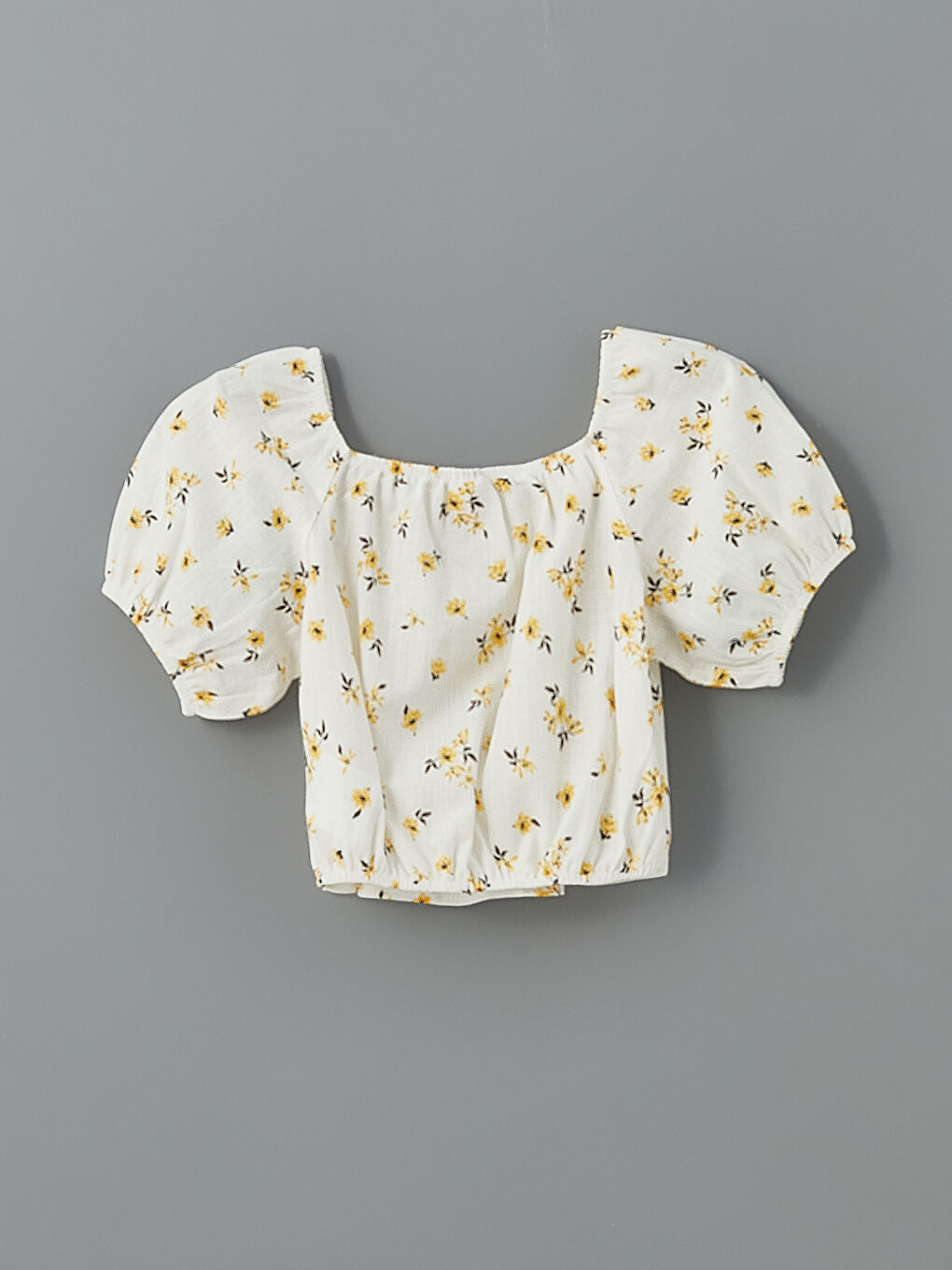 Square Neck Floral Girl's Crop Blouse -S5ME02Z4-LRA