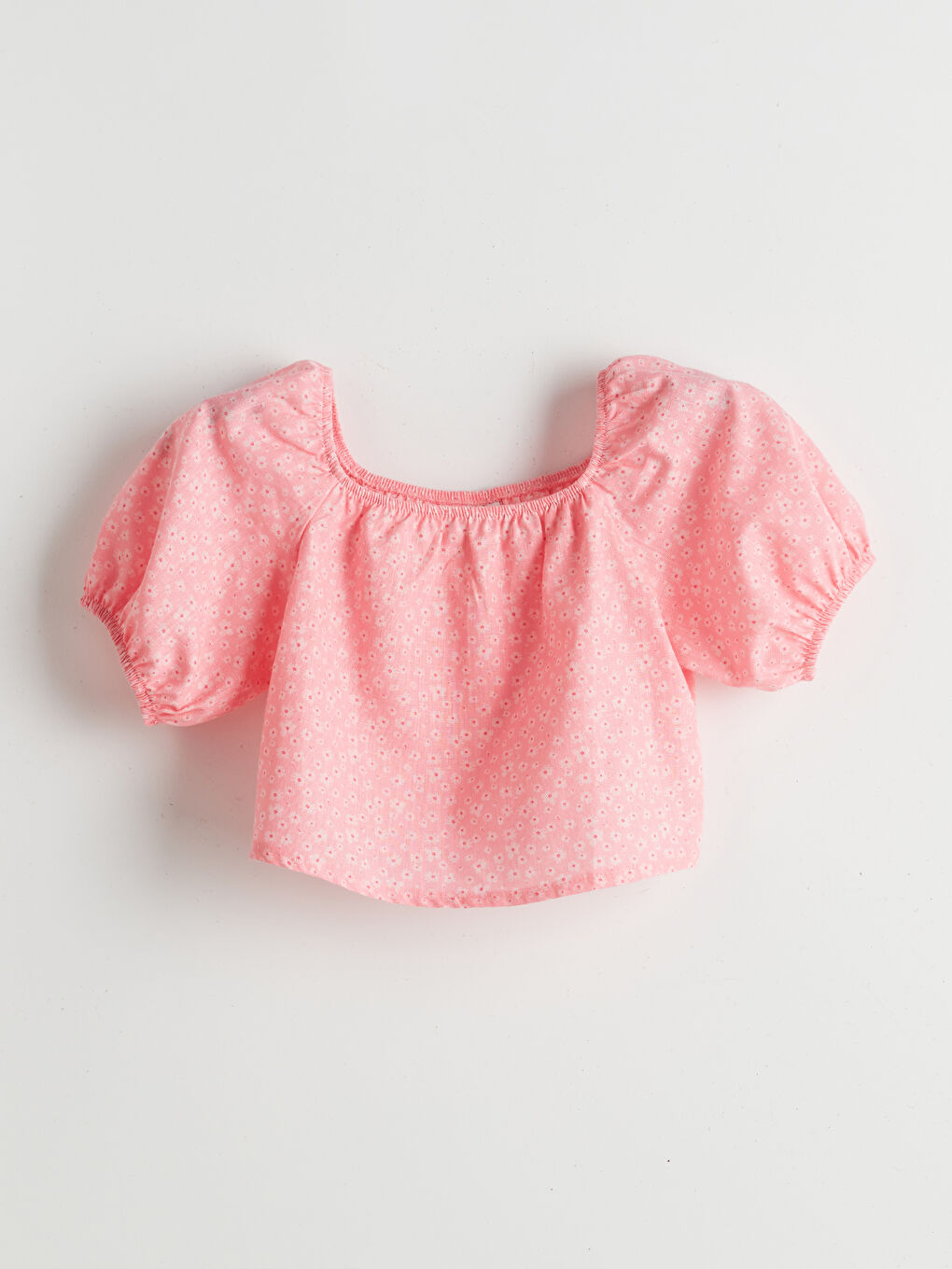 Square Neck Floral Girl's Crop Blouse -S5ME02Z4-LT4