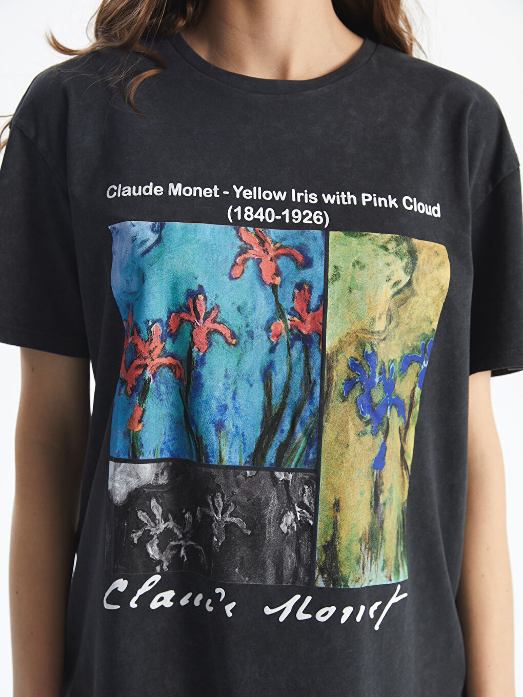 Crew Neck Claude Monet Printed Women'S T-Shirt -S5ME21Z8-VDL