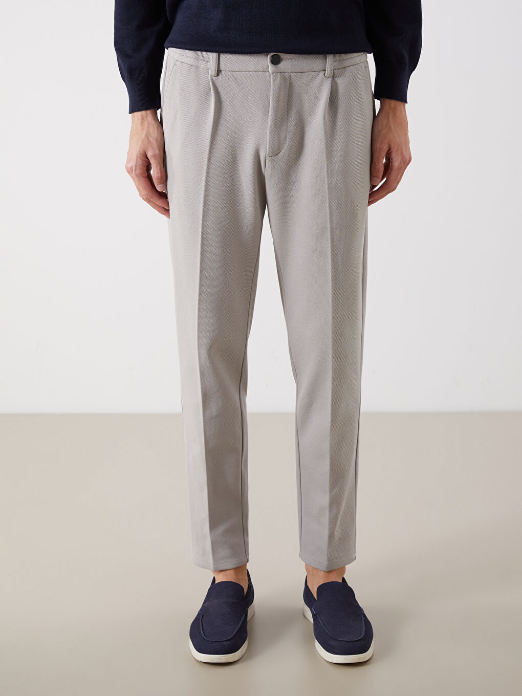 Bej Standart Kalıp Erkek Pantolon-1