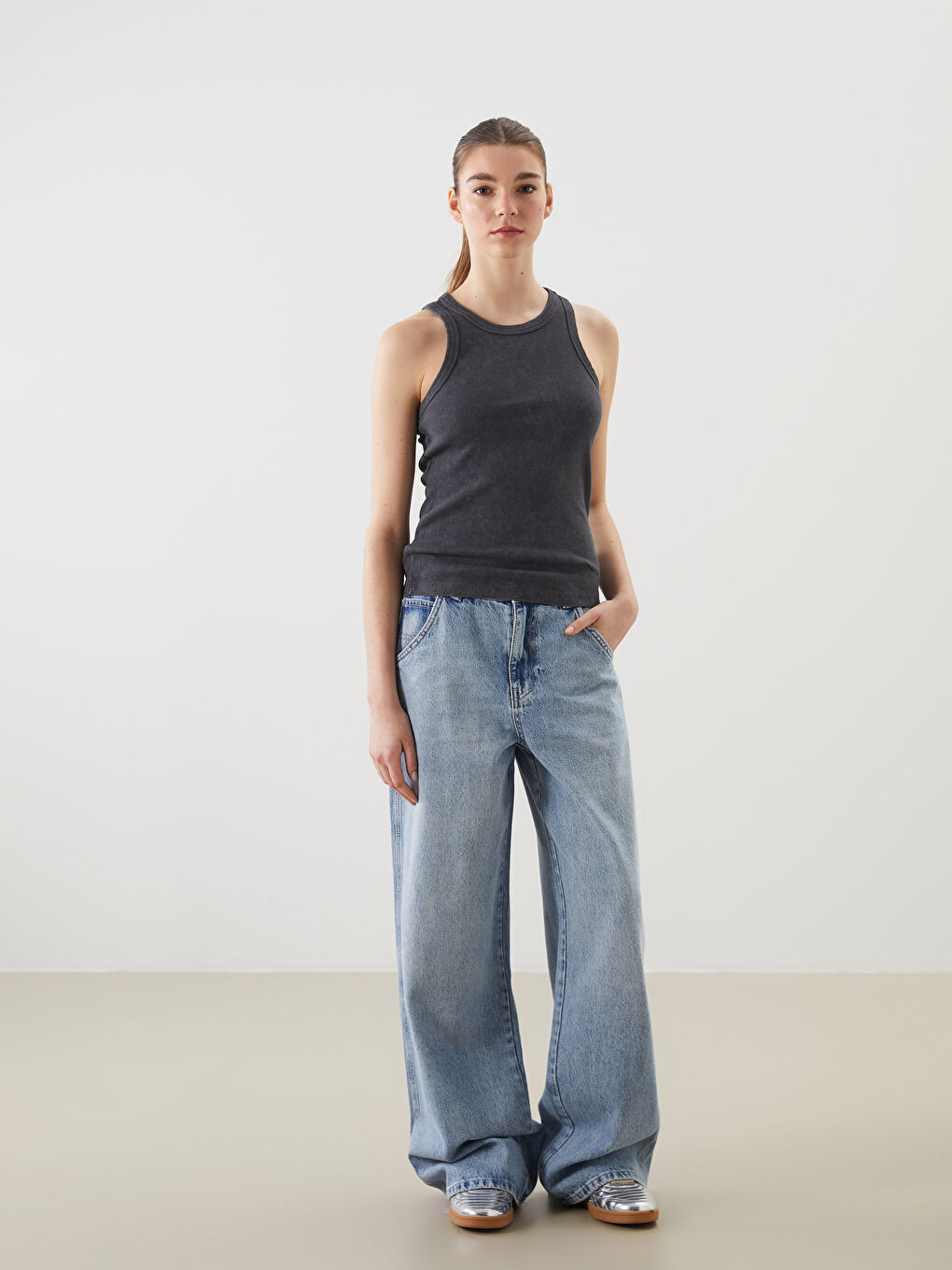 XSIDE Mavi Wideleg Kadın Jean Pantolon