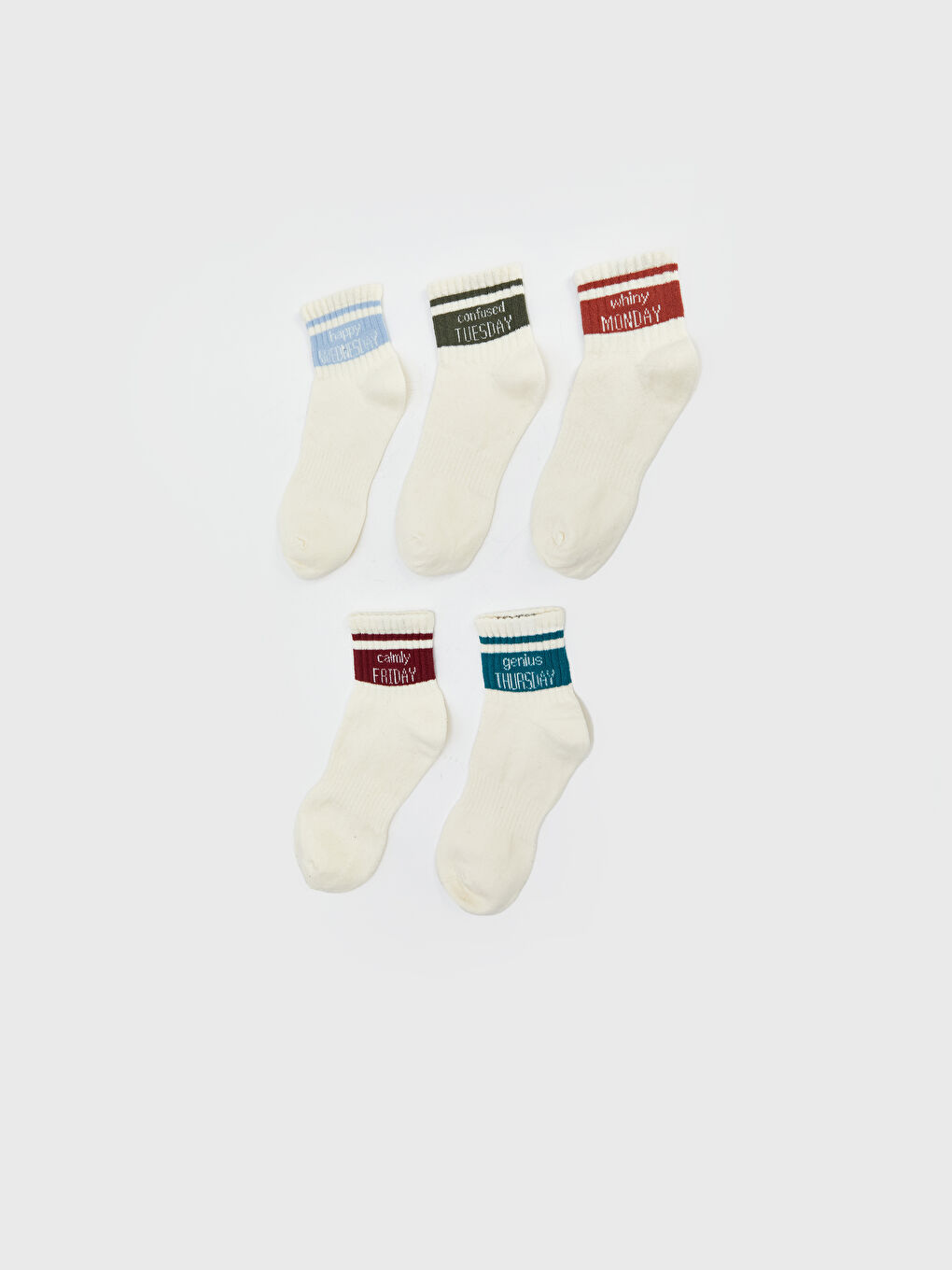 Printed Women's Crew Socks 5-Pack -S5ME86Z8-FDP