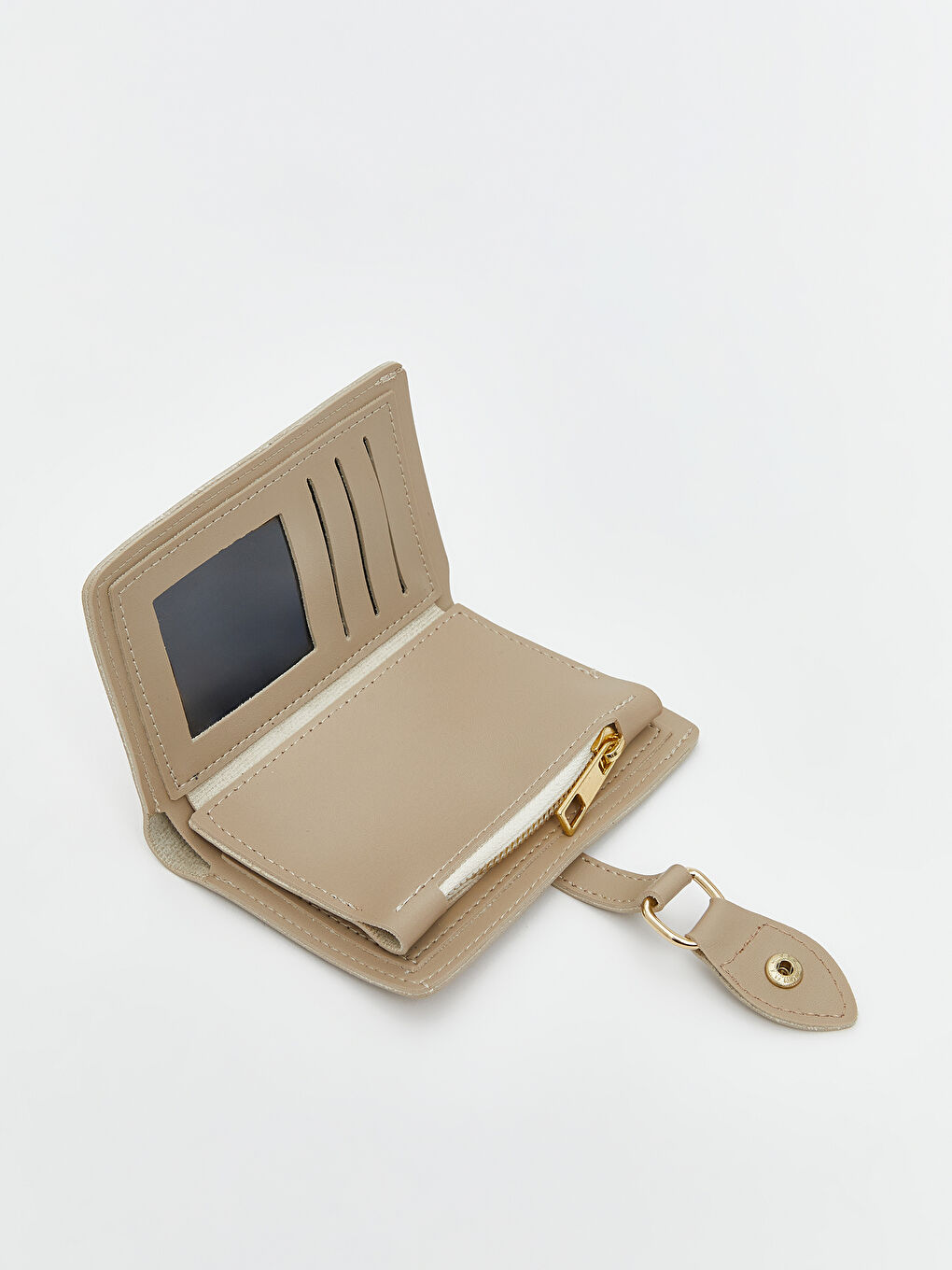 LCW ACCESSORIES Ekru Deri Görünümlü Kadın Cüzdan - 2