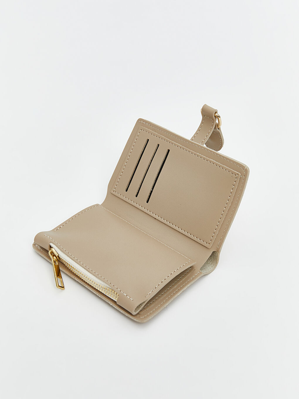LCW ACCESSORIES Ekru Deri Görünümlü Kadın Cüzdan - 3