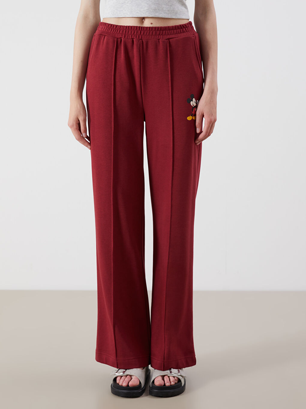 Pantalon de survêtement ROUGE BORDEAUX Femme-1