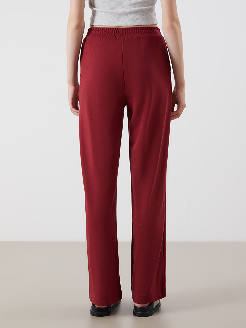 Pantalon de survêtement ROUGE BORDEAUX Femme-3