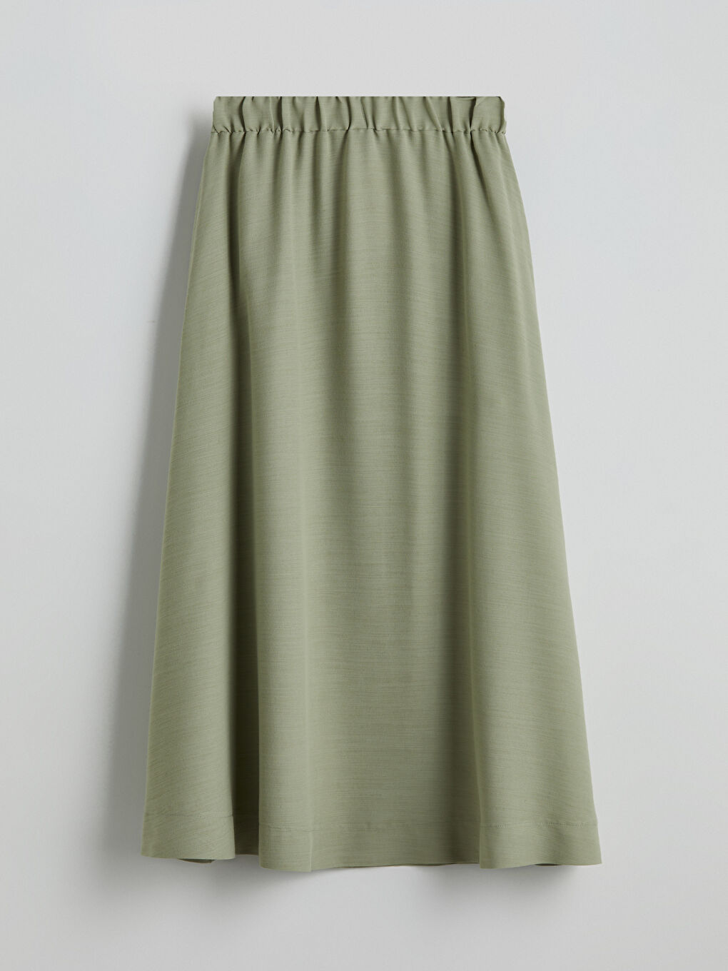 LCW Modest Yeşil Beli Lastikli Keten Karışımlı Etek - 6