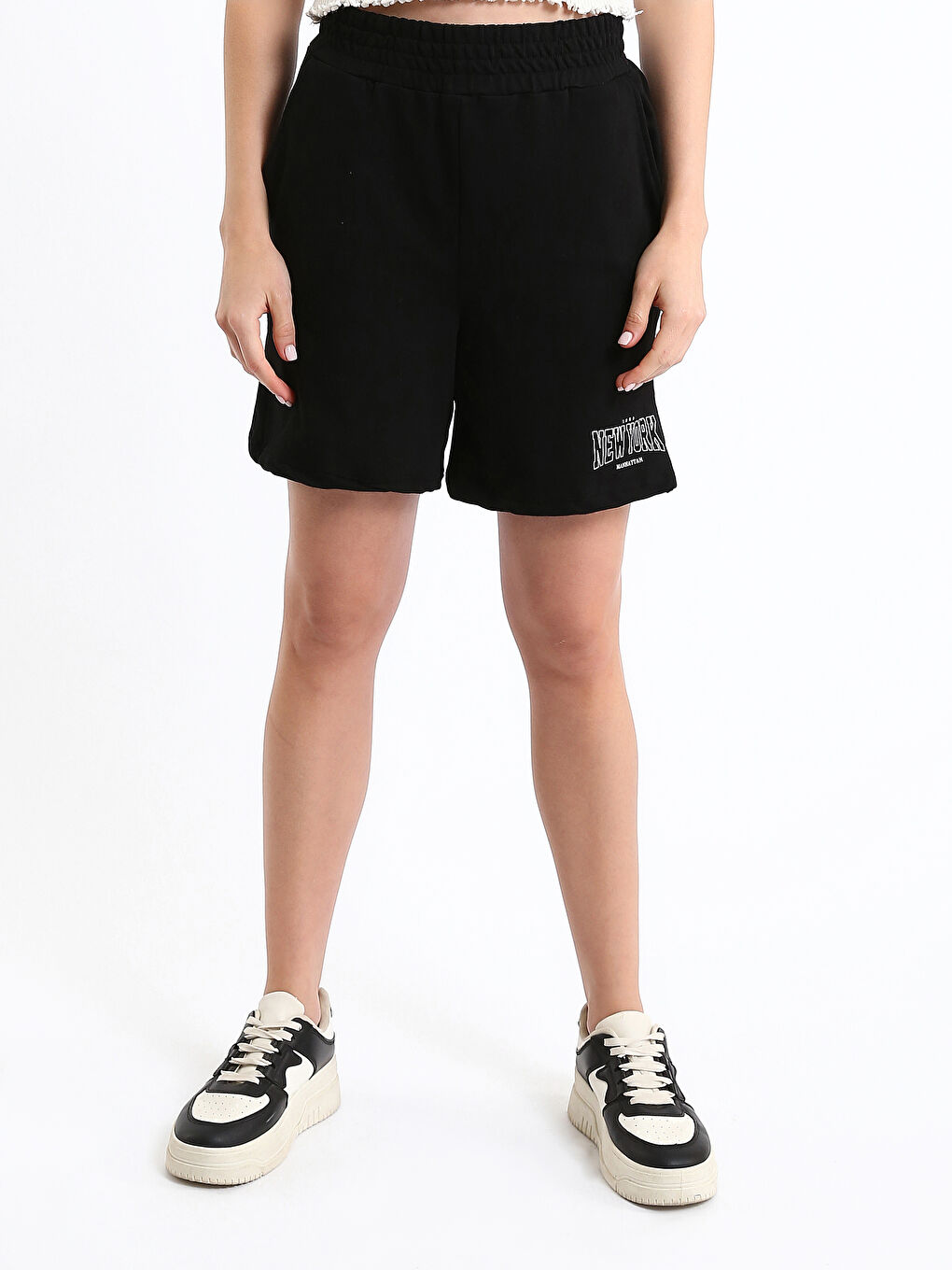 Shorts Imprimés à Taille Élastiquée pour Femmes-1