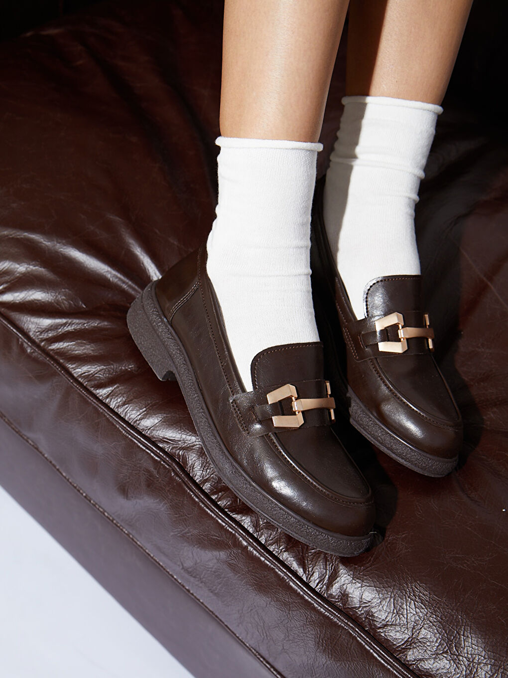 Metal Buckle Women's Loafer Shoes -S5MF72Z8-HCJ