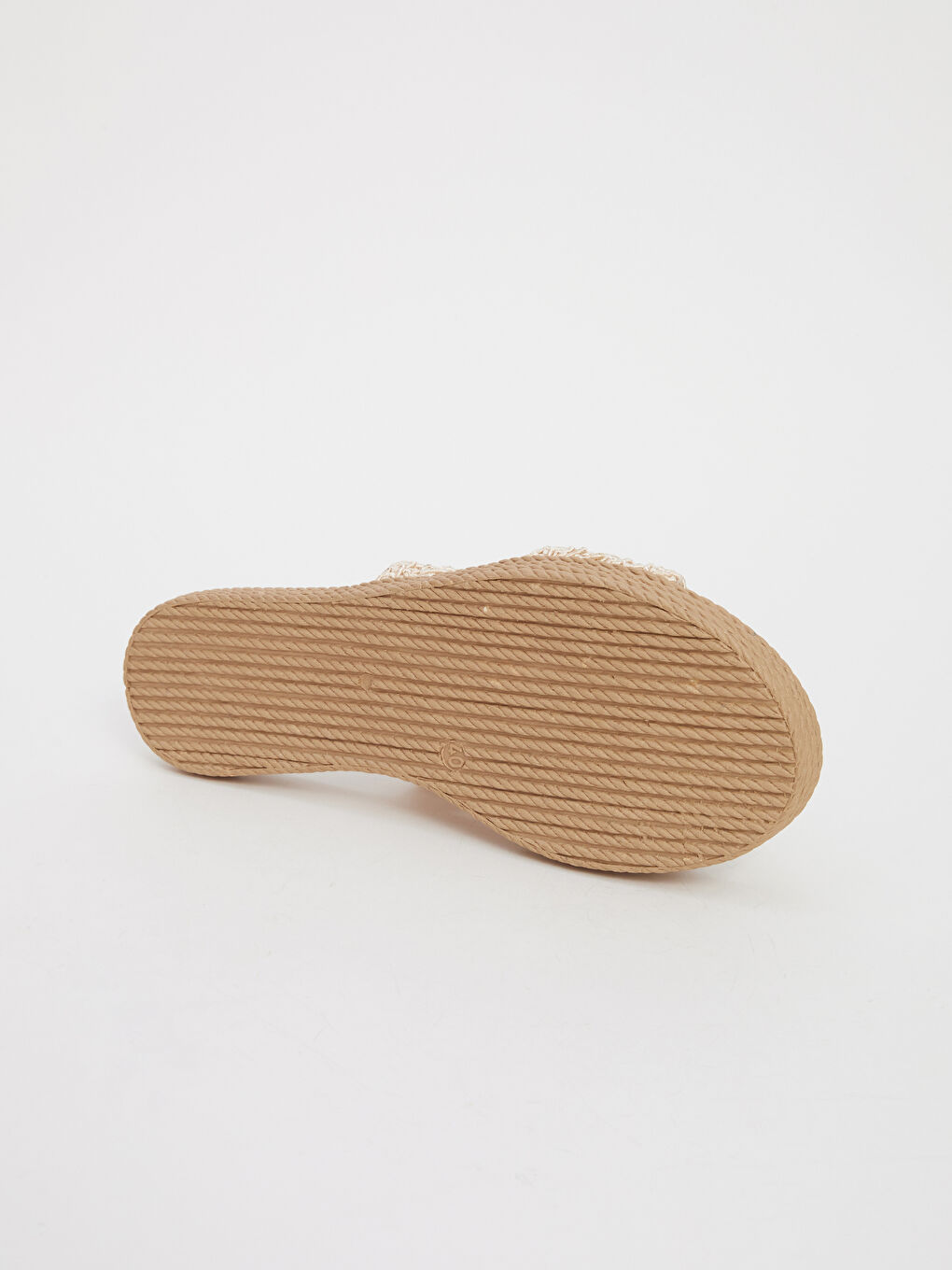Bej Hasır Örgülü Kadın Sandalet-4