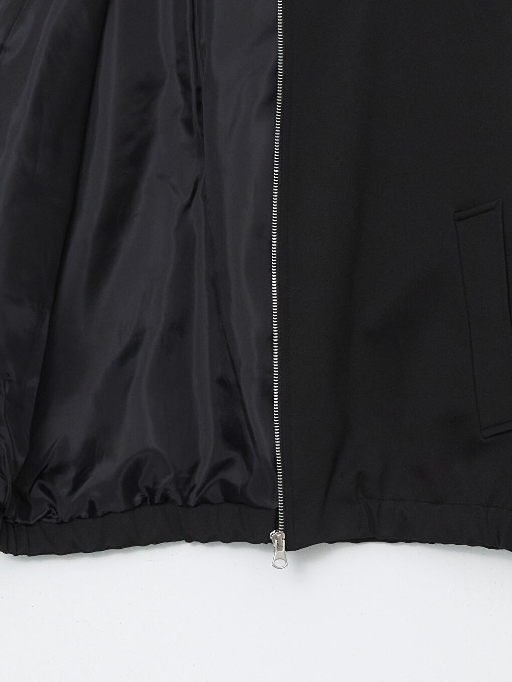 Siyah Standart Kalıp Gömlek Yaka Erkek Mont-6