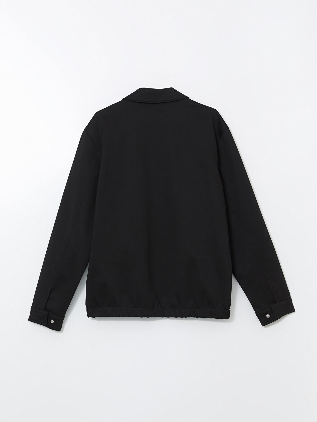 Siyah Standart Kalıp Gömlek Yaka Erkek Mont-7