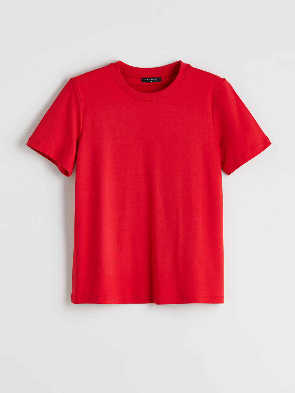 Kırmızı Bisiklet Yaka Kadın Tişört-4