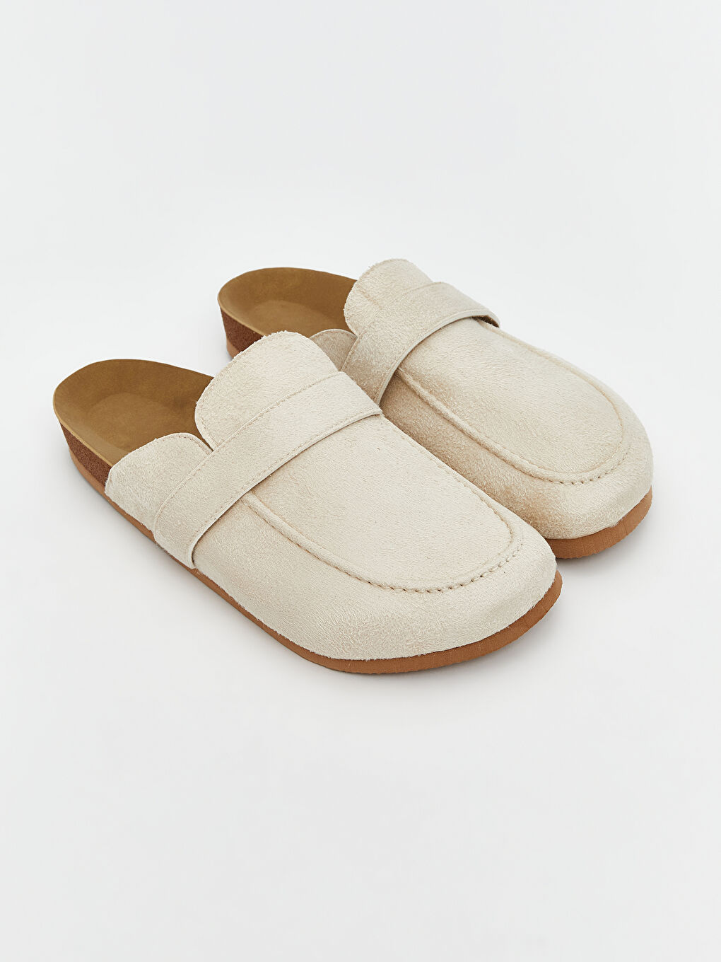 Bej Düz Erkek Ev Terliği