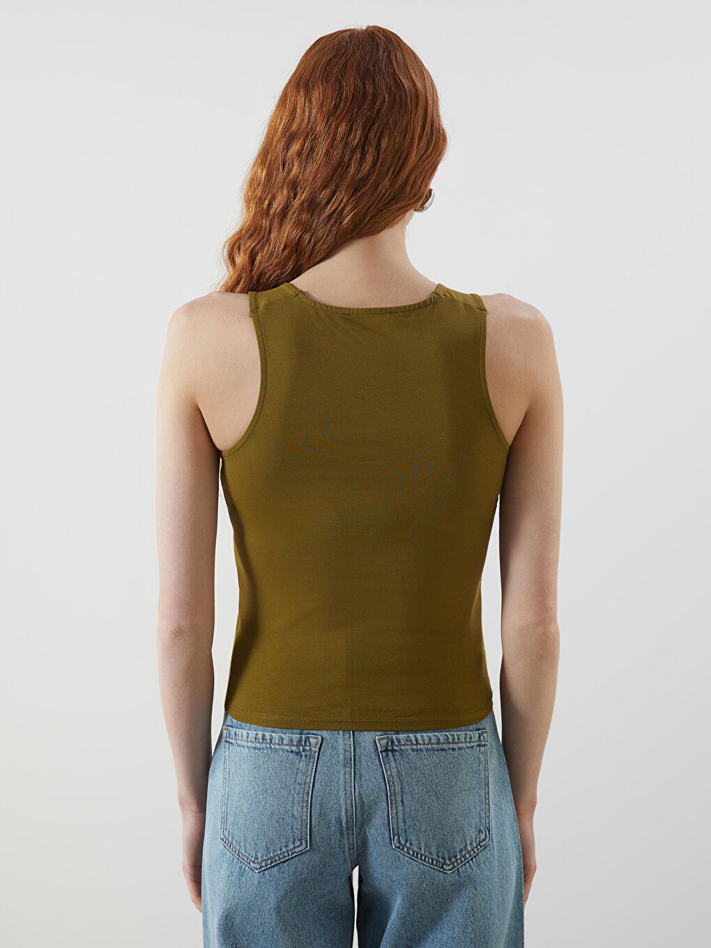 Haki Bisiklet Yaka Kadın Atlet-3