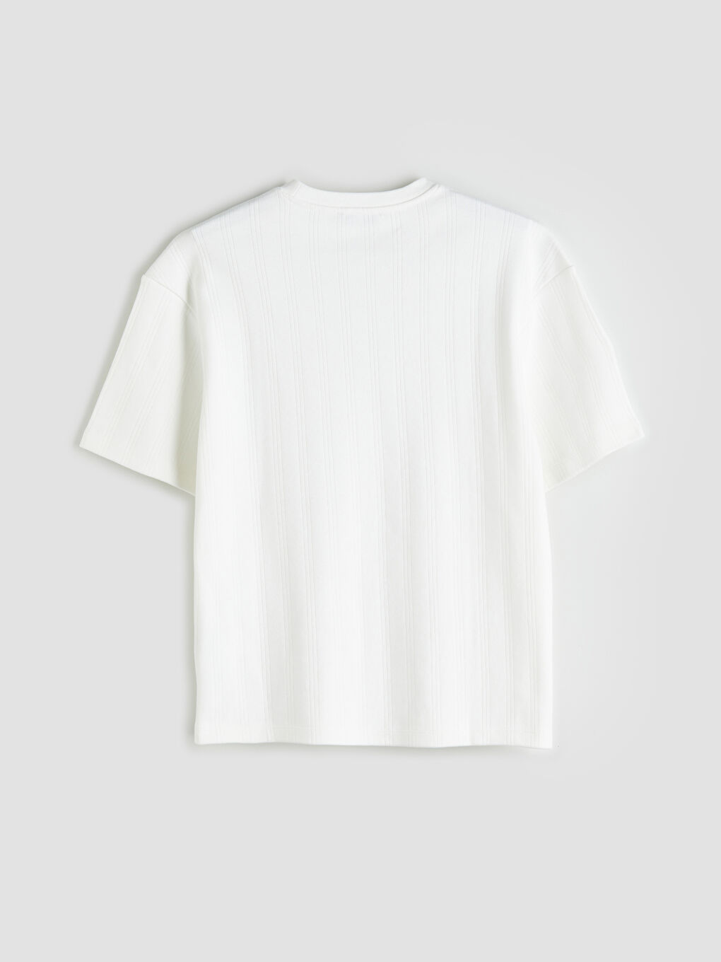 Ekru Bisiklet Yaka Erkek Tişört-5