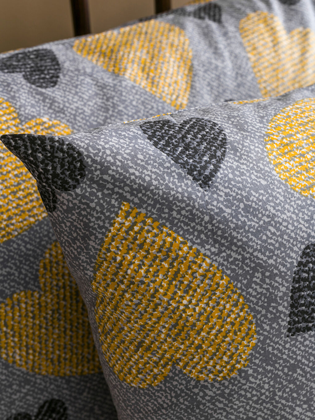 Heart Printed Cotton Pillowcase 2 Pack 50x70 cm-2