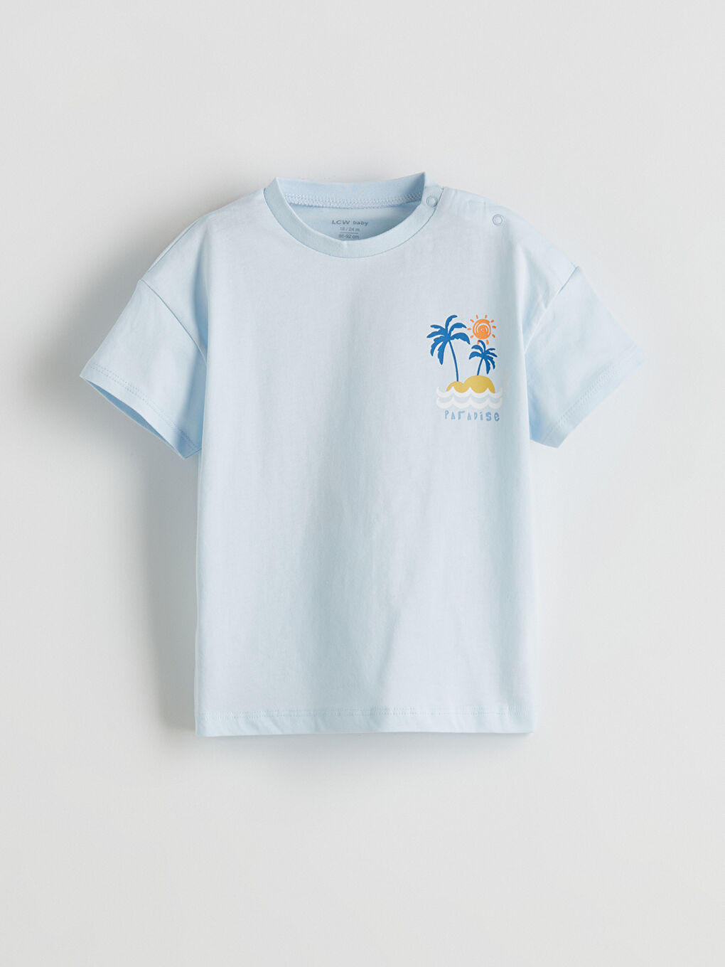 Mavi Erkek Bebek Çıtçıtlı Penye Tişört