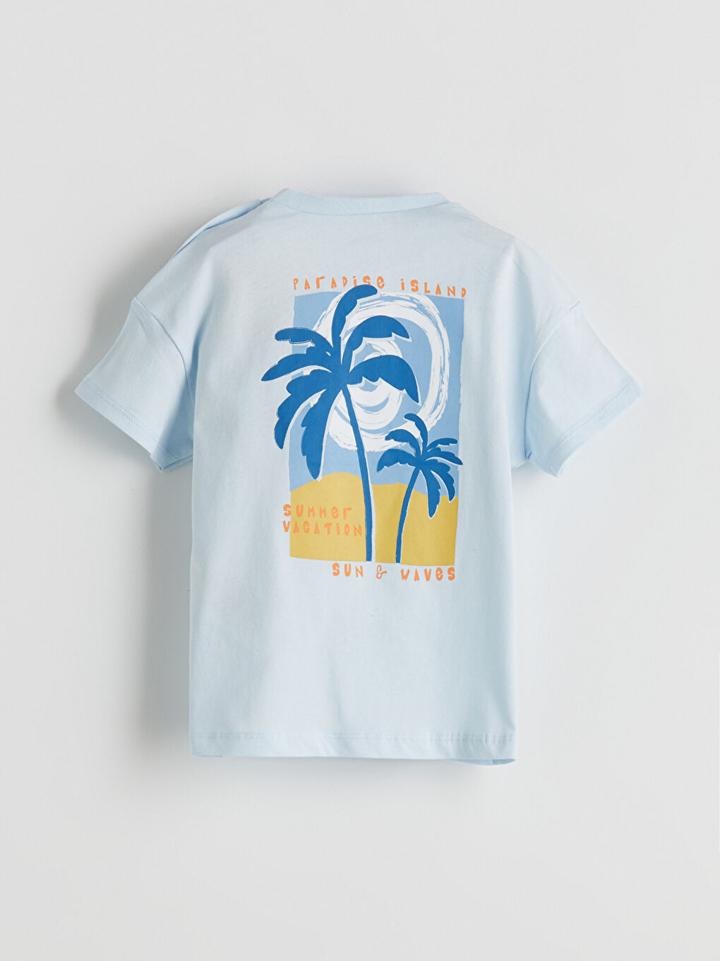 Mavi Erkek Bebek Çıtçıtlı Penye Tişört-1