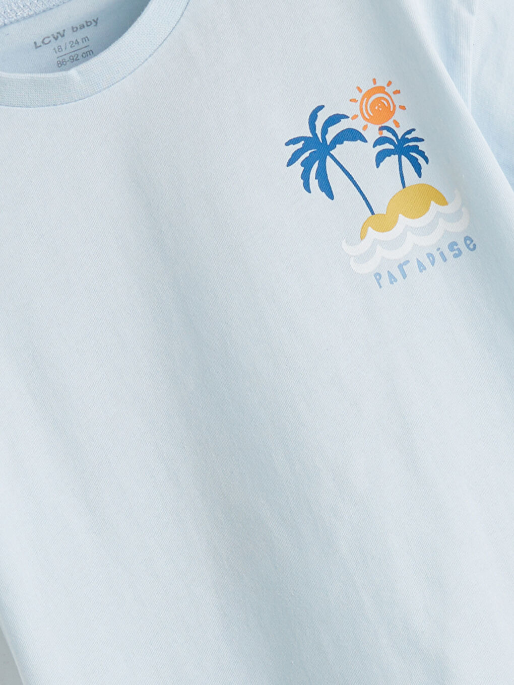 Mavi Erkek Bebek Çıtçıtlı Penye Tişört-2