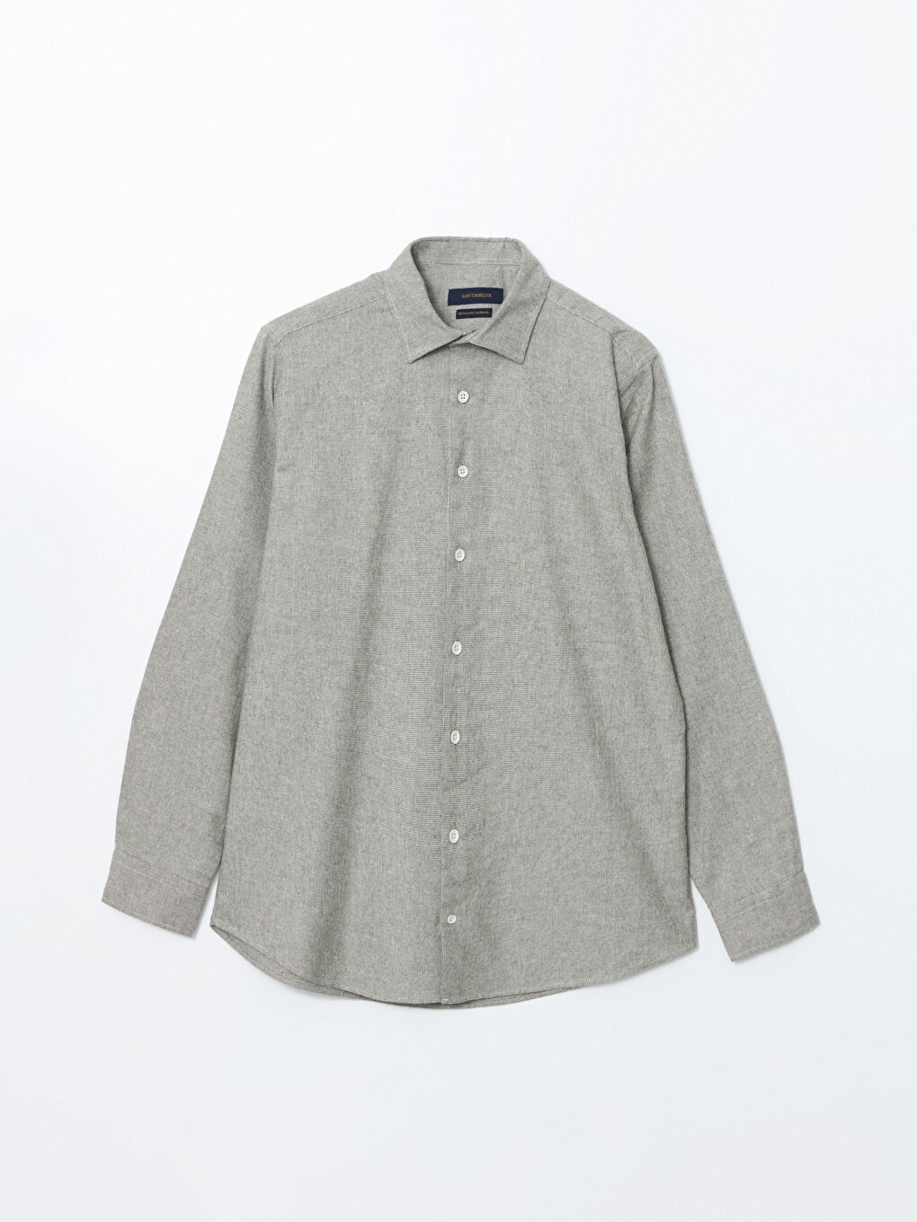 Yeşil Regular Fit Uzun Kollu Armürlü Erkek Gömlek-4