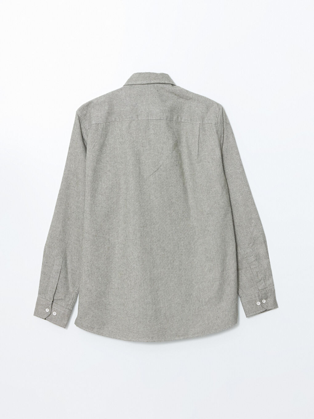 Yeşil Regular Fit Uzun Kollu Armürlü Erkek Gömlek-5