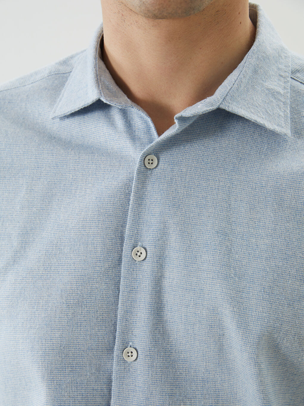 Mavi Regular Fit Uzun Kollu Armürlü Erkek Gömlek-2