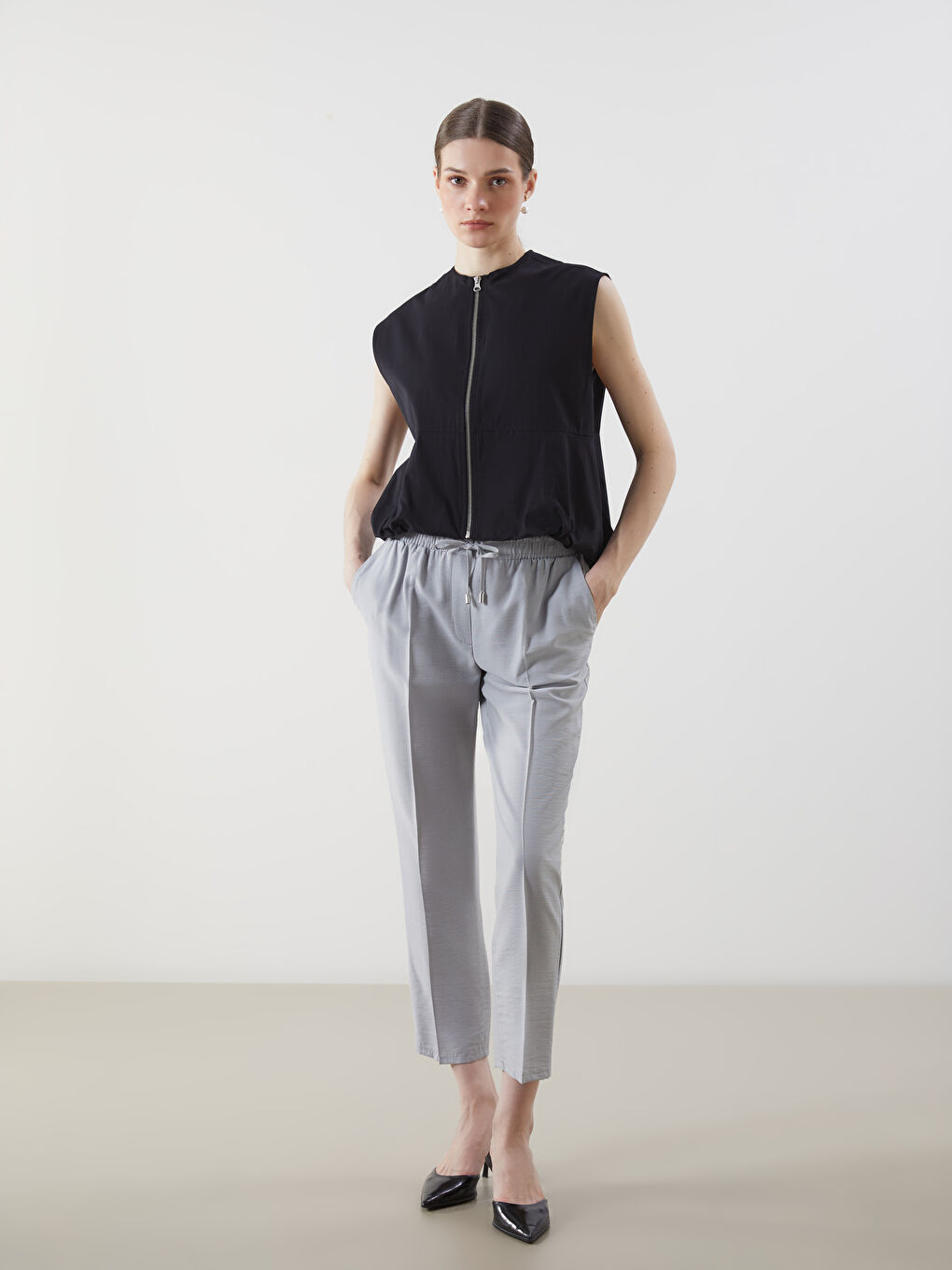 Crew Neck Women's Waistcoat -S5MH63Z8-CVL