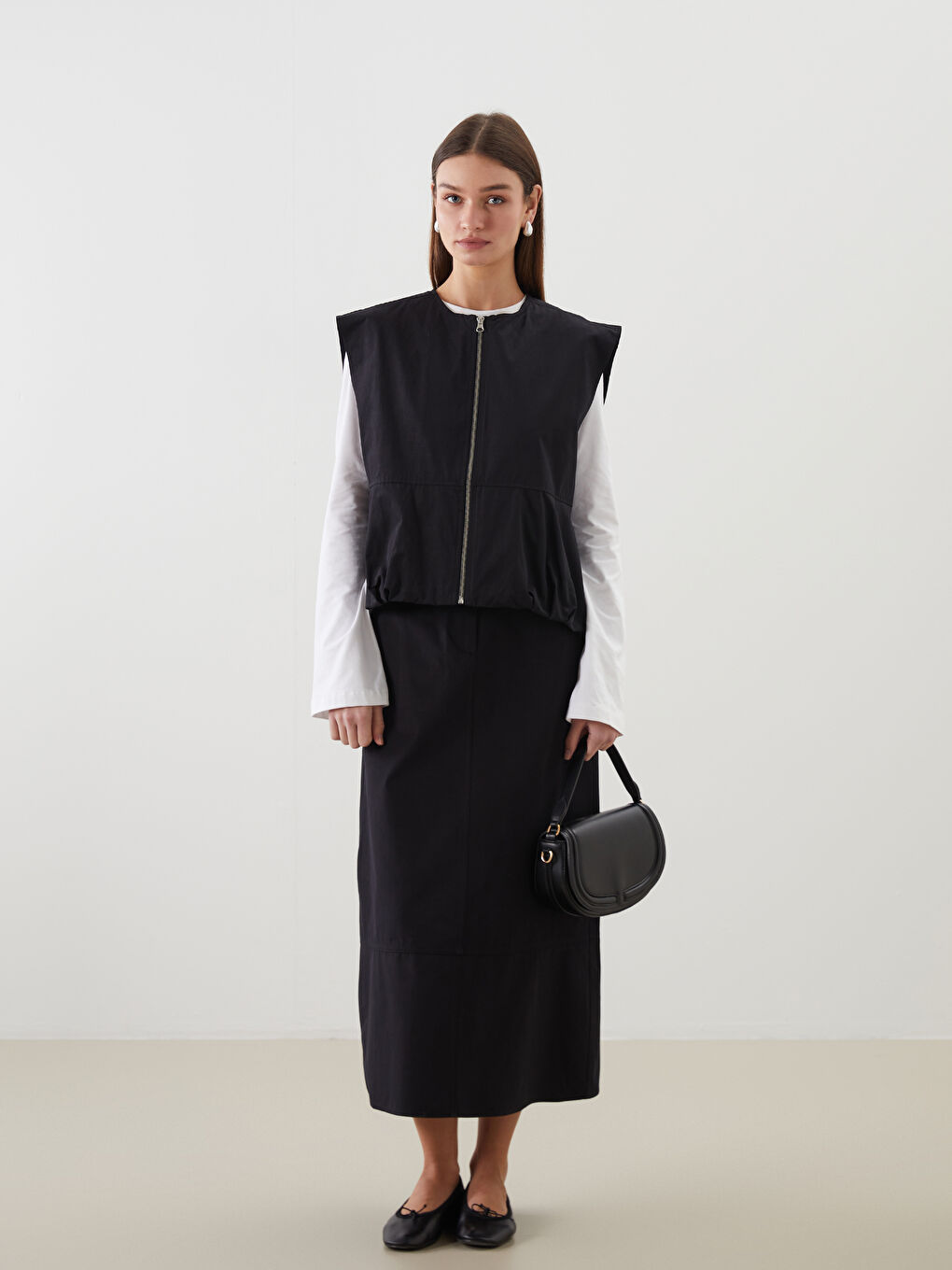 Crew Neck Women's Waistcoat -S5MH63Z8-CVL