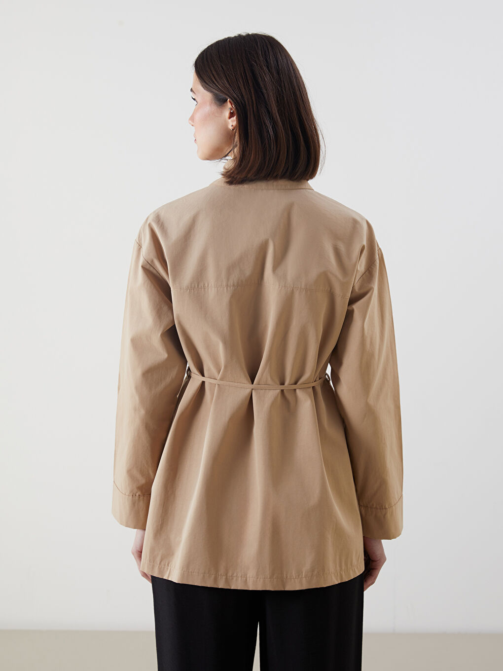 LCW Modest Bej Poplin Kadın Gömlek Tunik - 3