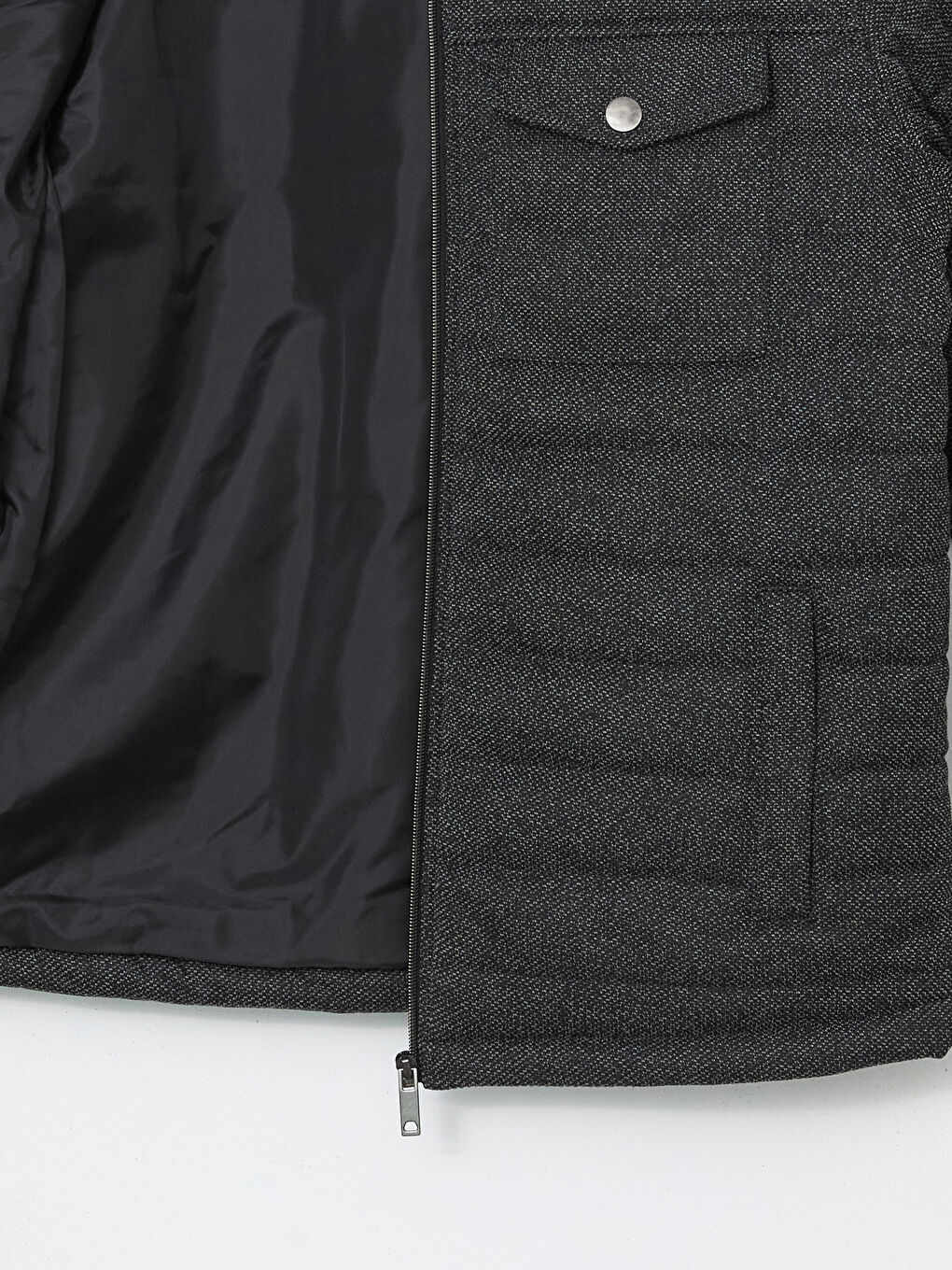 Antrasit Slim Fit Gömlek Yaka Erkek Mont-6