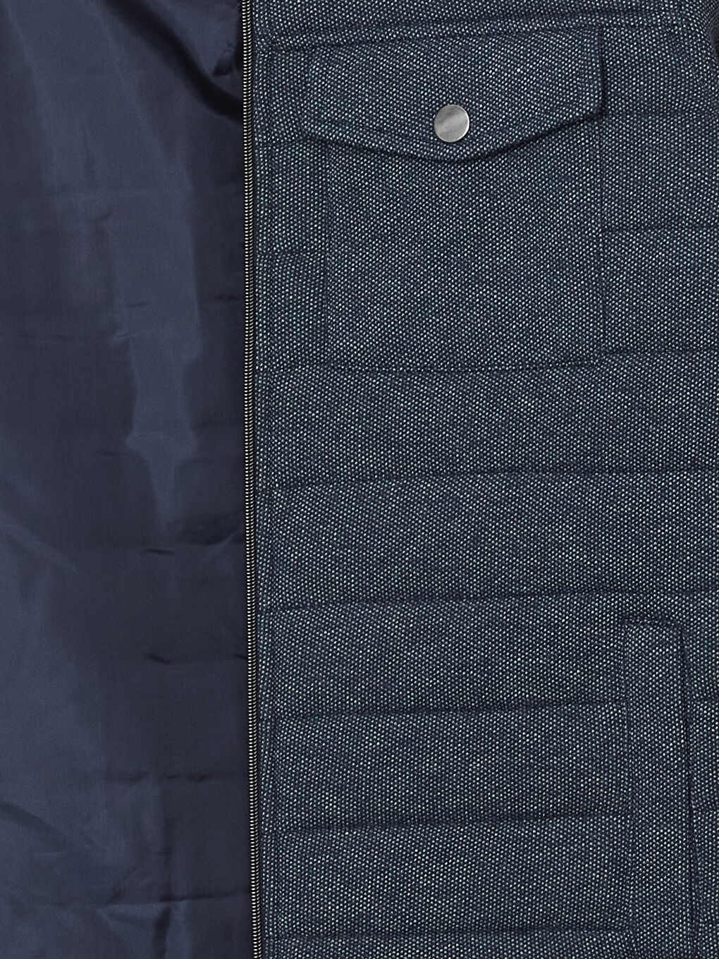 Lacivert Slim Fit Gömlek Yaka Erkek Mont-6