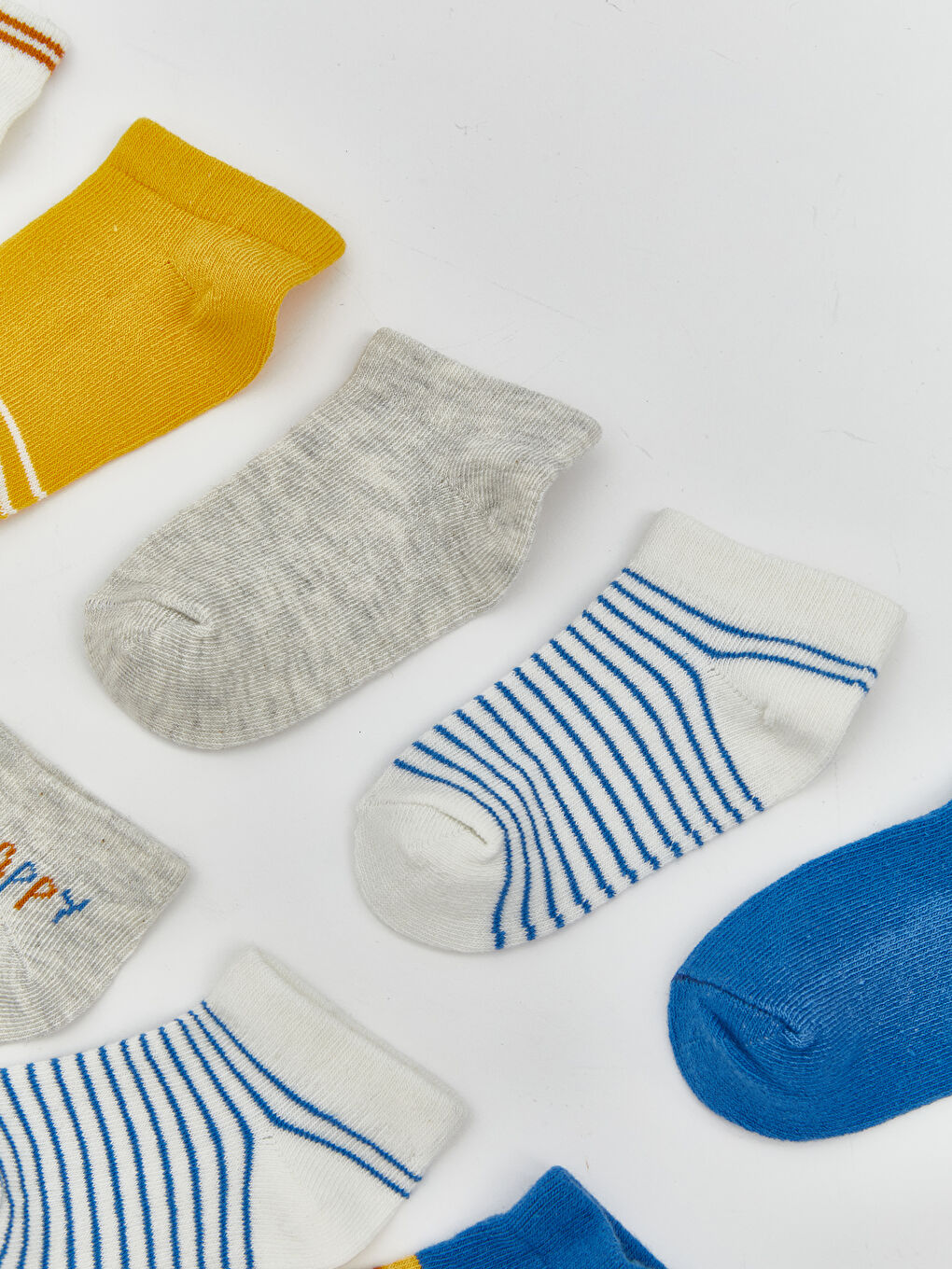 Ekru Baskılı Erkek Bebek Patik Çorap 10'lu-2