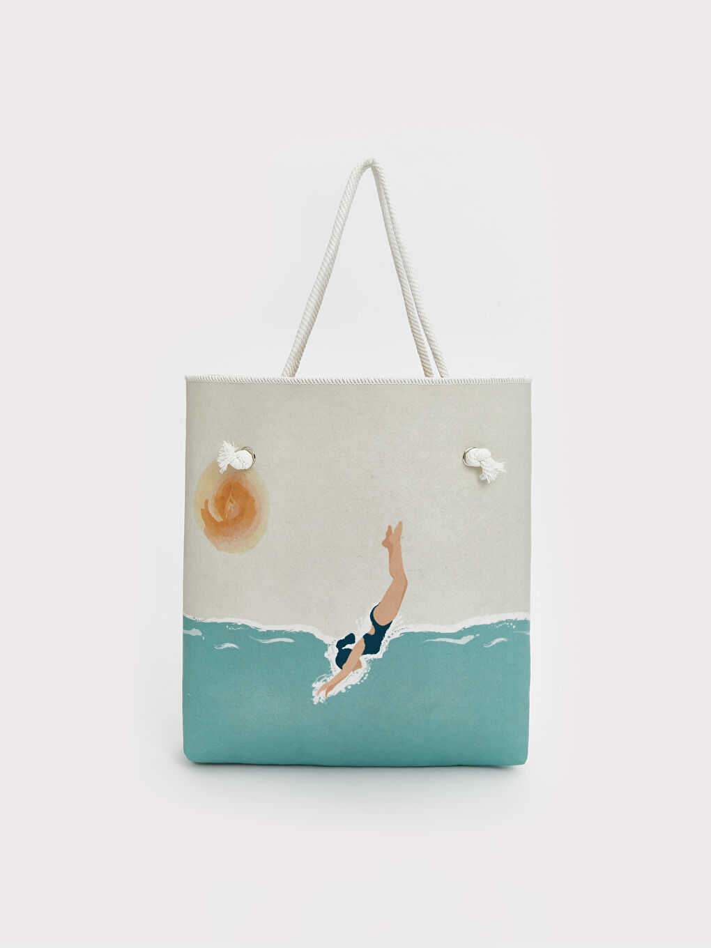 Karışık Baskılı Kadın Plaj Çantası