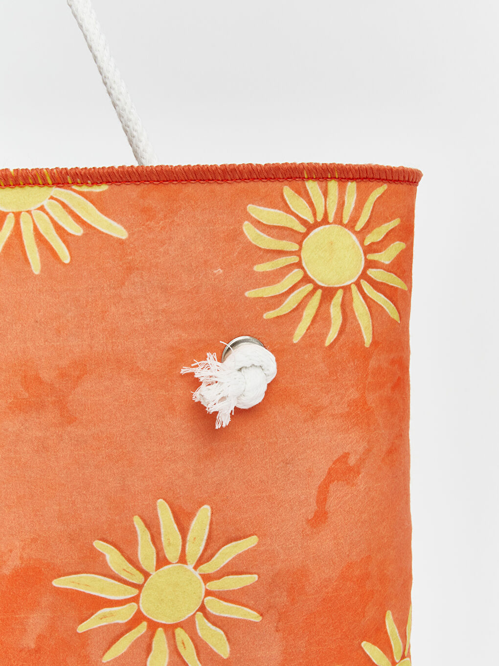 Turuncu Güneş Baskılı Kadın Plaj Çantası-2
