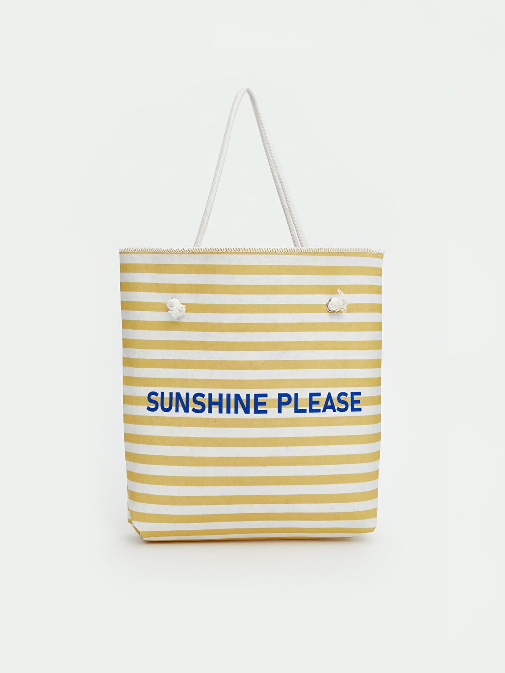 Karışık Baskılı Hasır İpli Kadın Plaj Çantası