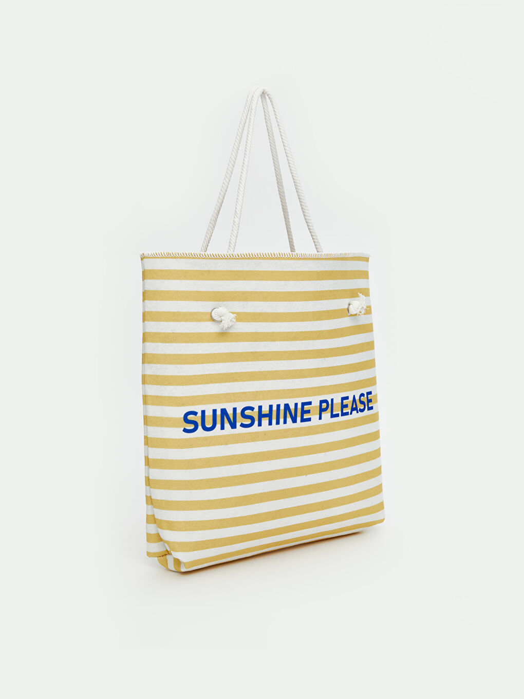 Karışık Baskılı Hasır İpli Kadın Plaj Çantası-1