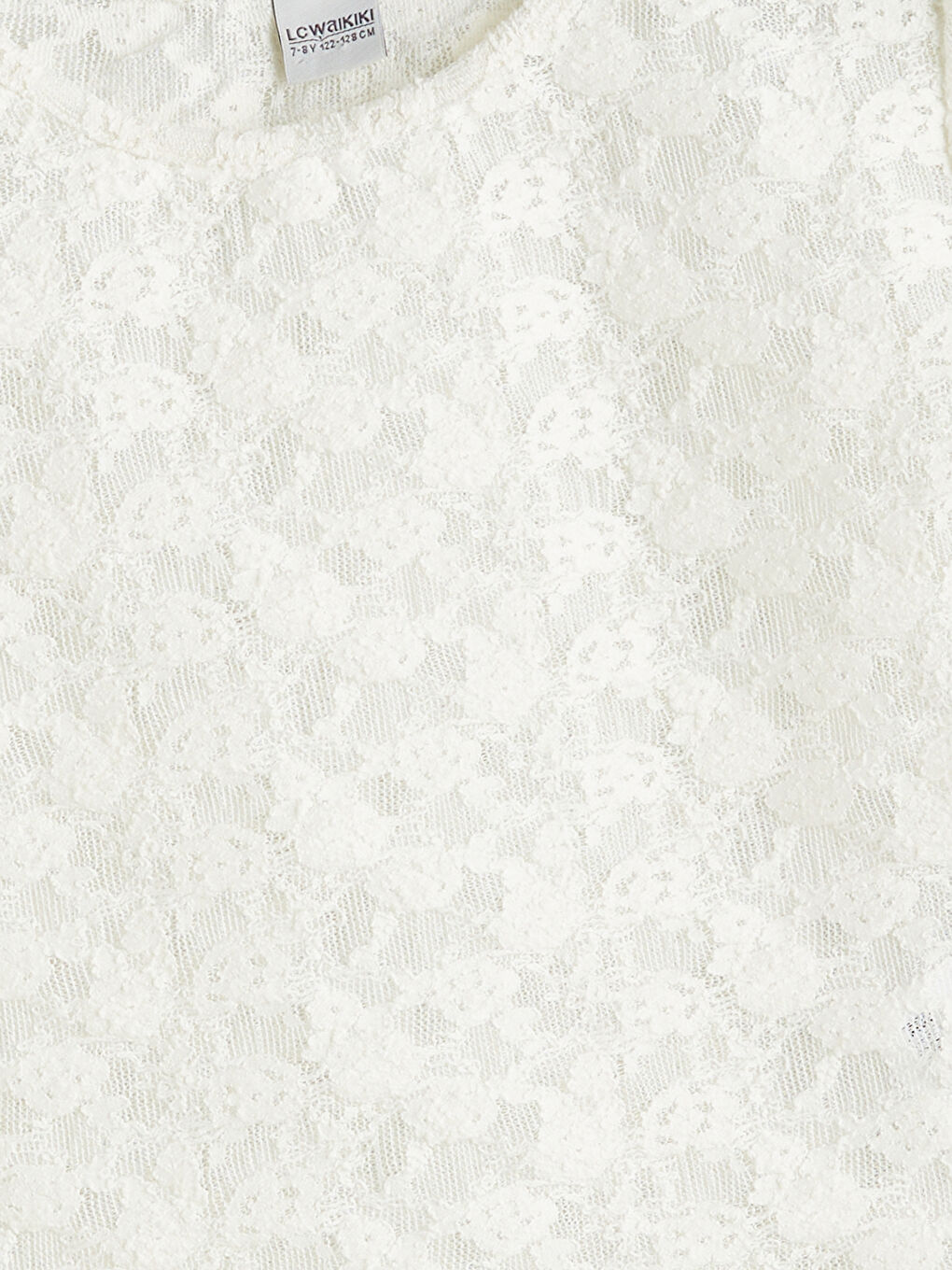 Sarı Bisiklet Yaka Dantel Detaylı Kız Çocuk Tişört-5