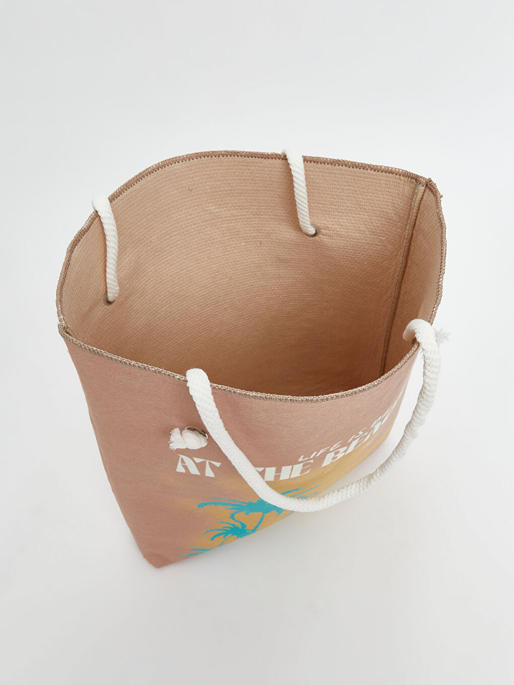 Pembe Hasır İpli Kadın Plaj Çantası-2