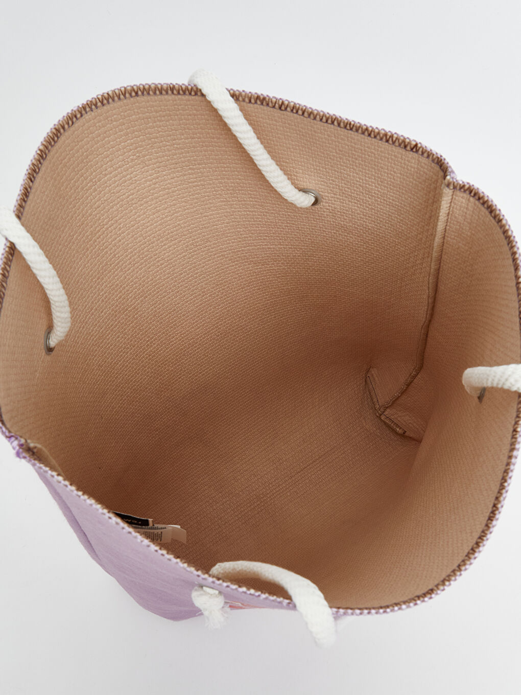 Lila Flamingo Baskılı Kadın Plaj Çantası-2