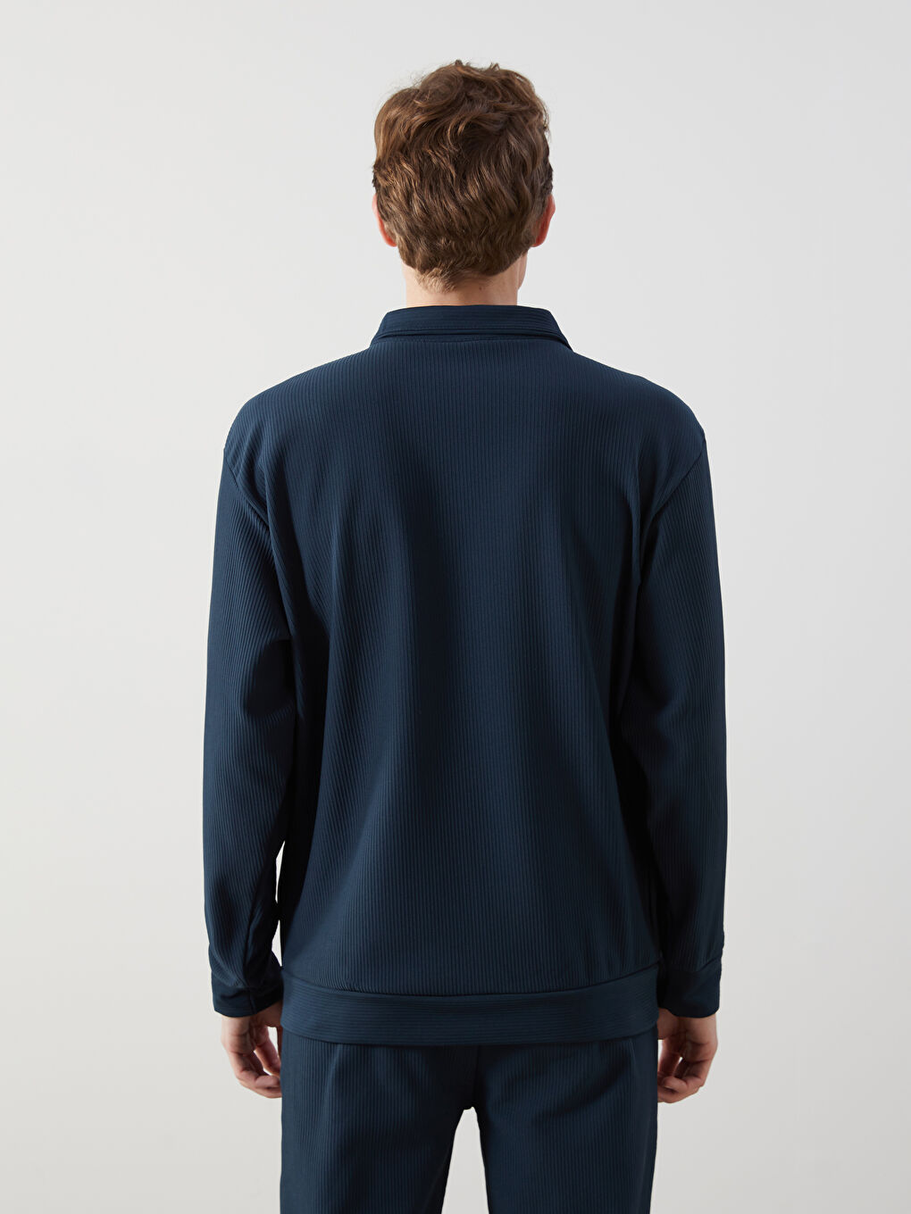 Petrol Dik Yaka Erkek Sweatshirt-3