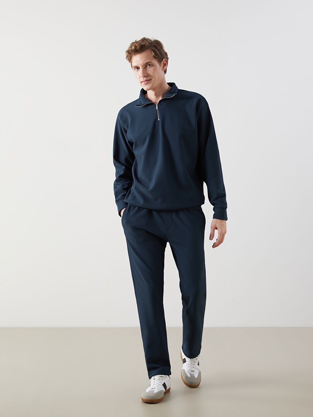 Petrol Standart Kalıp Erkek Eşofman Altı