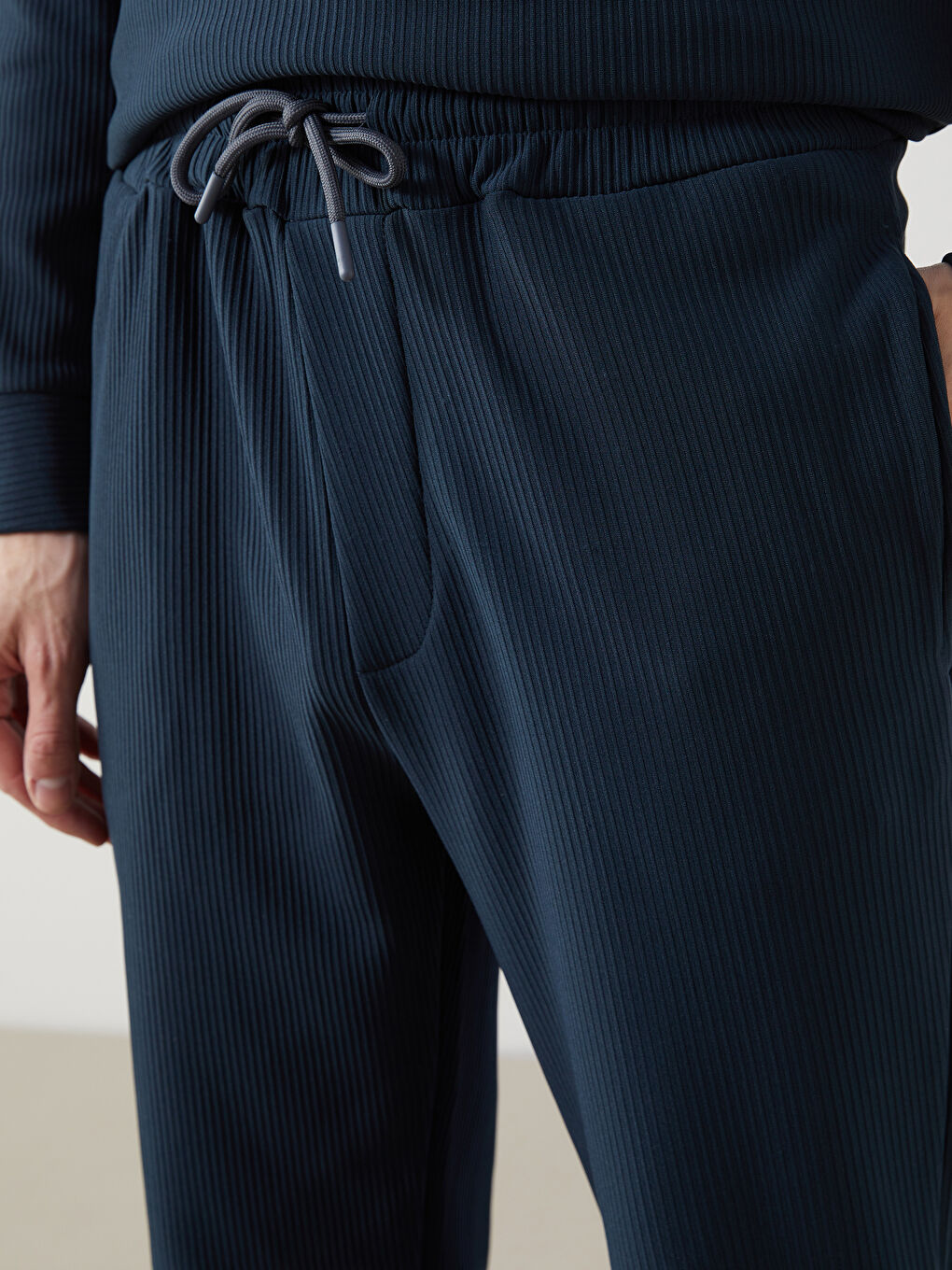 Petrol Standart Kalıp Erkek Eşofman Altı-2