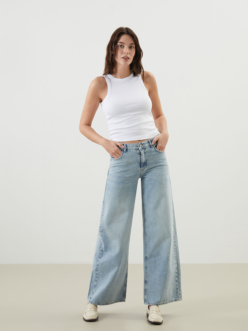 Wideleg Women's Jeans -S5MI54Z8-311