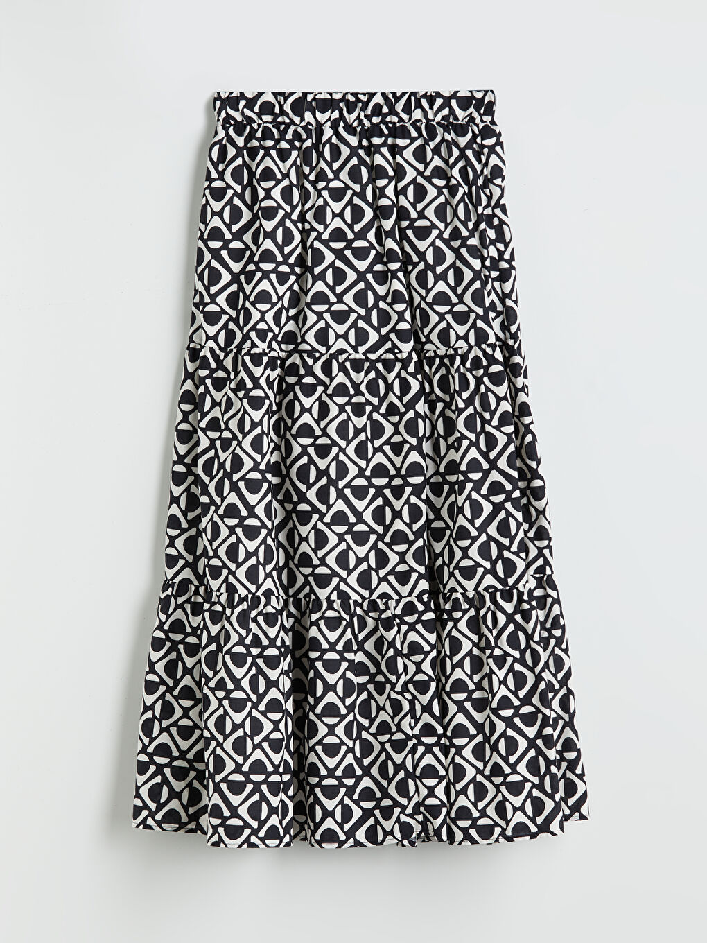 Elasticated Waist Patterned Layered Skirt -S5MI60Z8-LQJ