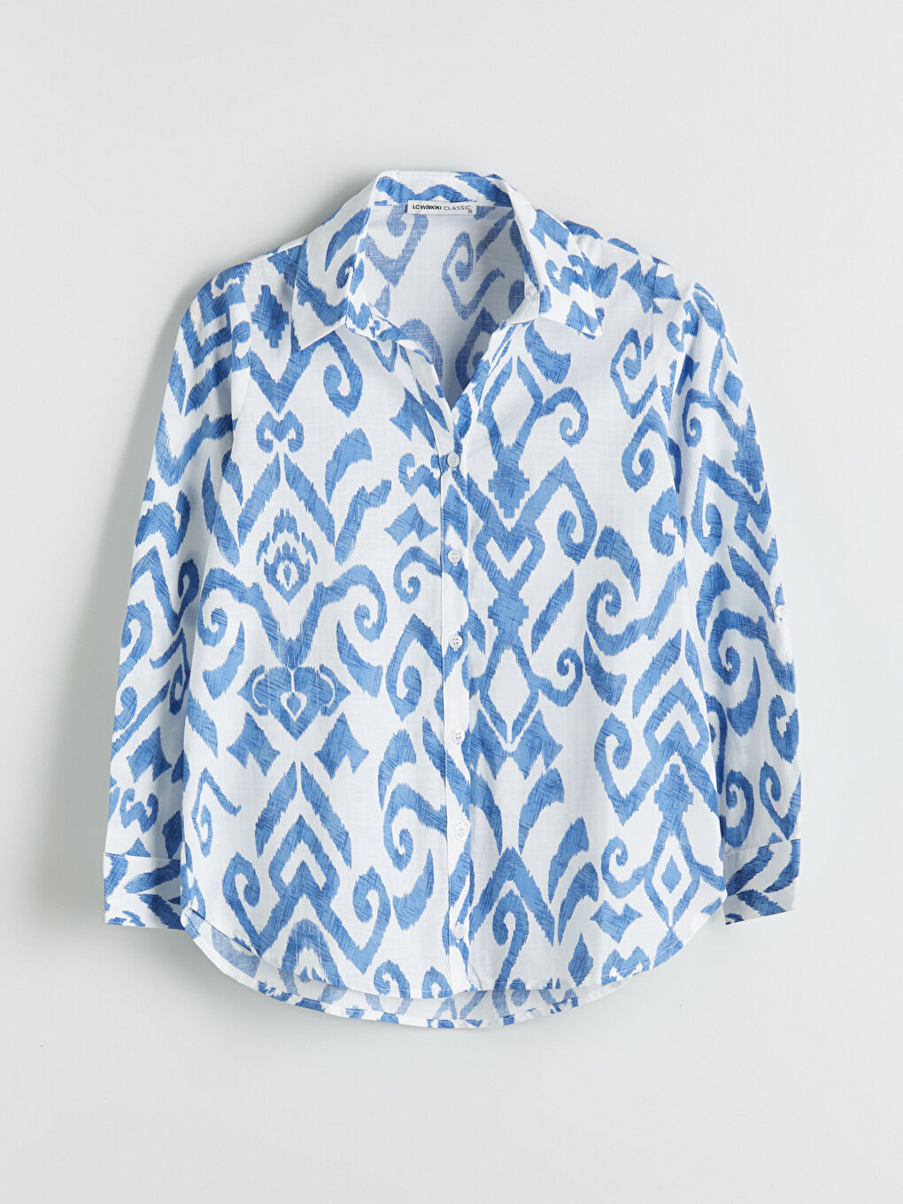 قميص بوبلين منقوش للسيدات-4