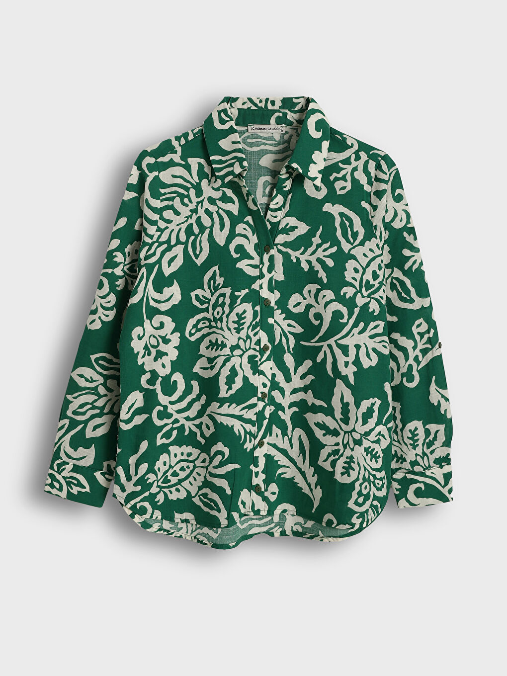 Patterned Poplin Women's Shirt-4