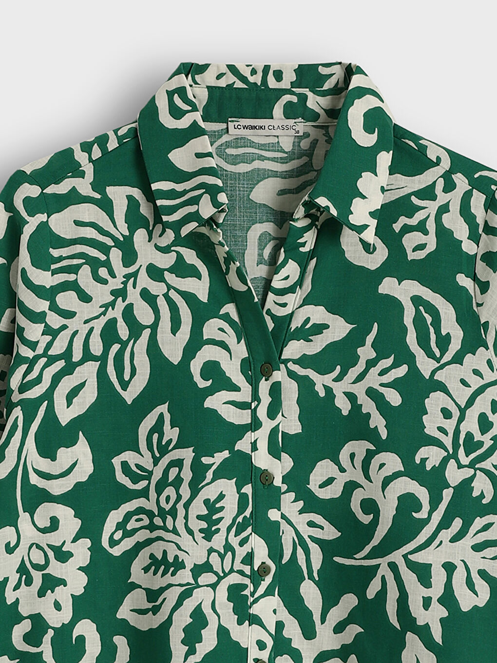 Patterned Poplin Women's Shirt-6