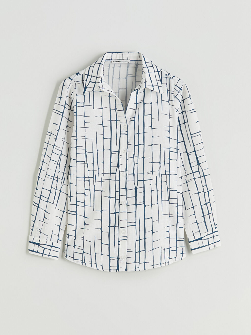 Patterned Poplin Women's Shirt-4