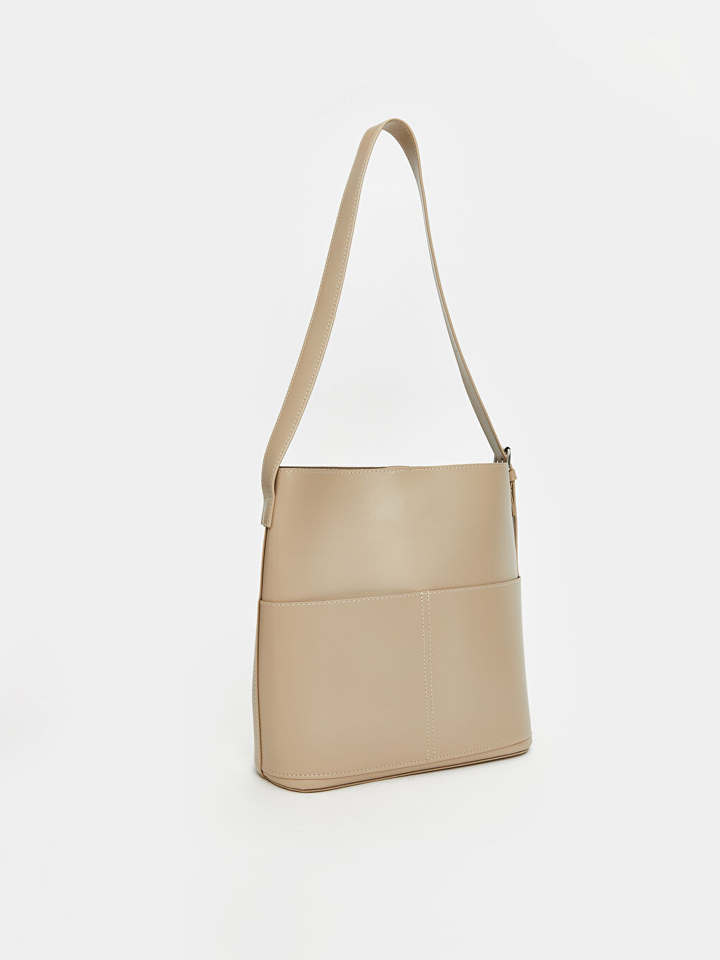 Bej Deri Görünümlü Kadın Çanta-1